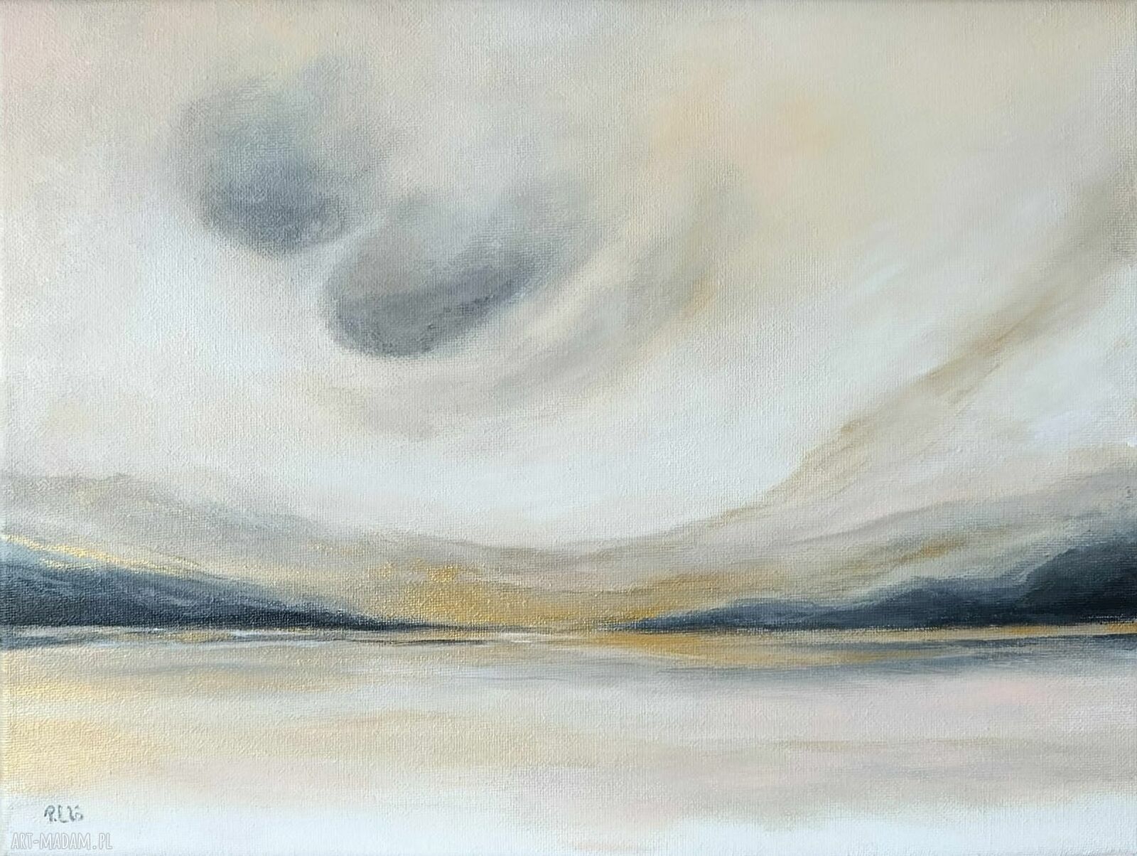 Pejzaż - ręcznie malowany obraz akrylowy 30 x 40 cm, gotowy do powieszenia (bez oprawy)