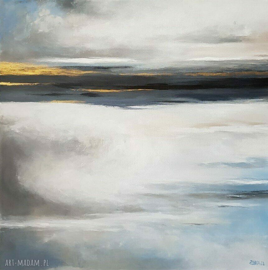 Pejzaż akrylowy 60x60 cm - ręcznie malowany obraz sygnowany