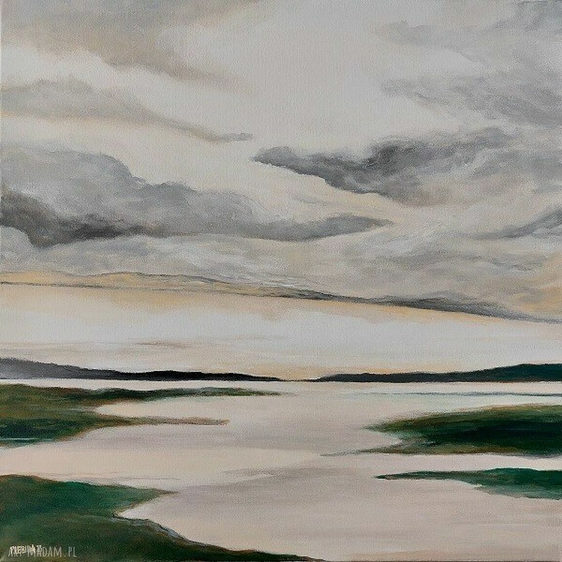 Obraz akrylowy Pejzaż 60x60 cm - ręcznie malowany na płótnie