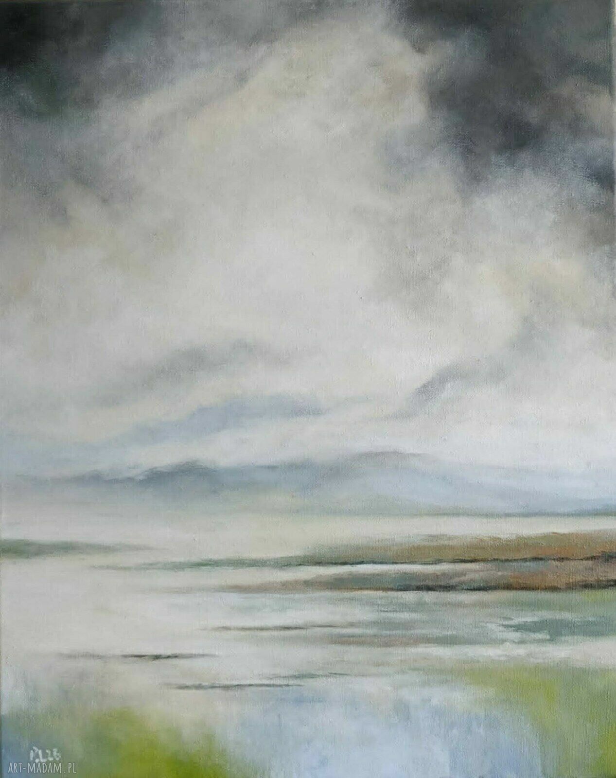 Ręcznie malowany pejzaż akrylowy na płótnie 50 x 40 cm
