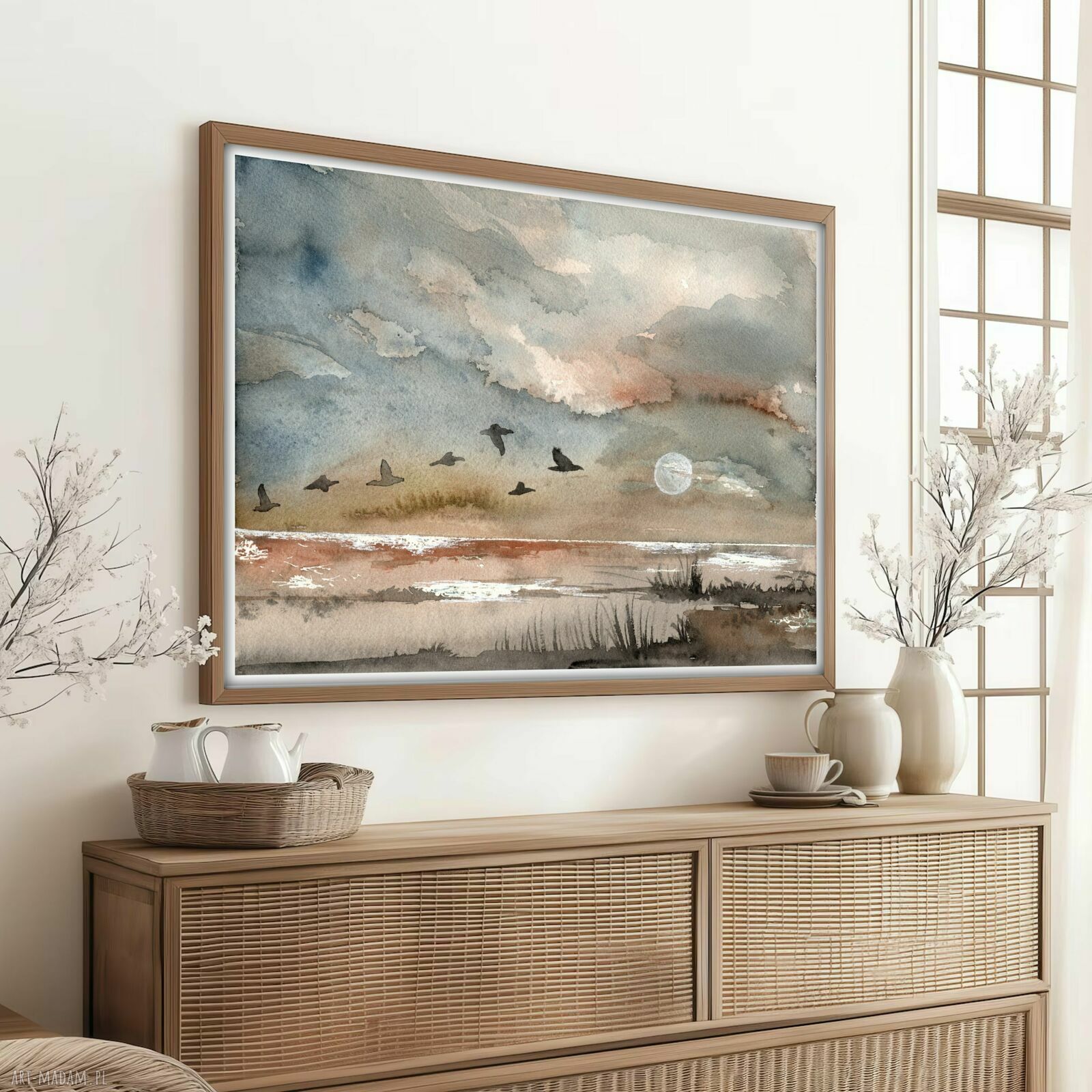 Pejzaż w akwareli - plakat 50x70 cm na matowym papierze 250 g