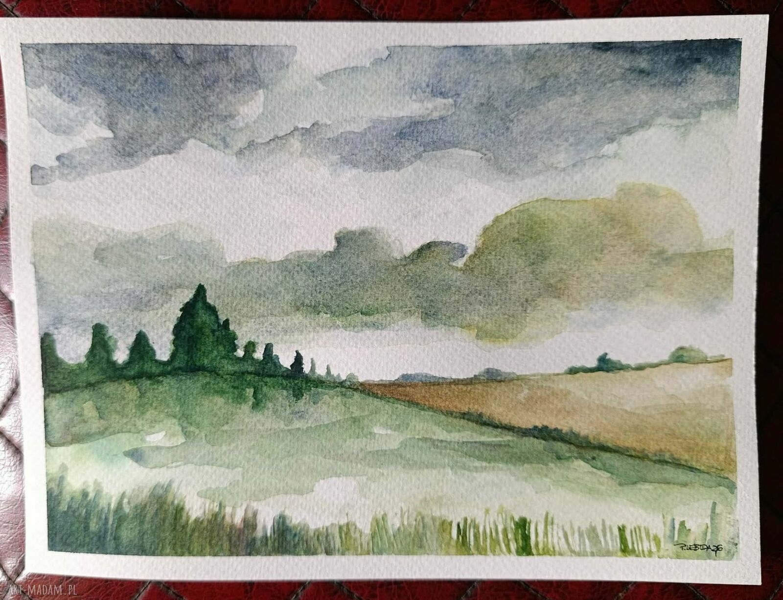 Oryginalna akwarela pejzaż 18x24 cm