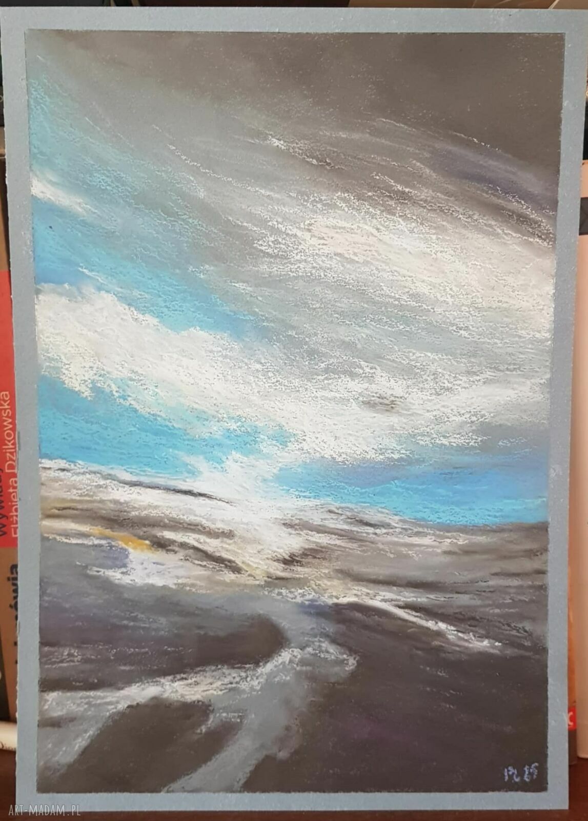 Pejzaż A4 w pastelach olejnych - rysunek Paulina Lebida