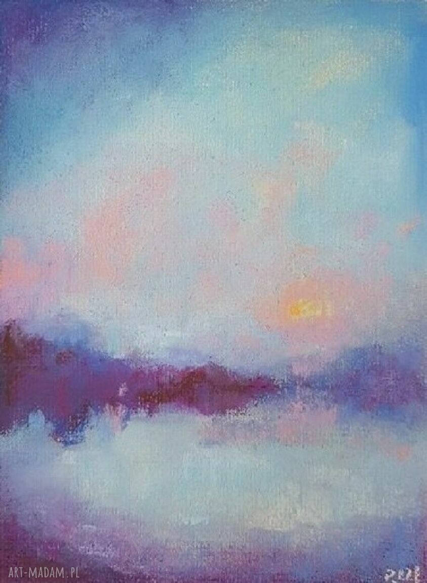 Pejzaż w pastelach - rysunek Pauliny Lebidy 18x24 cm
