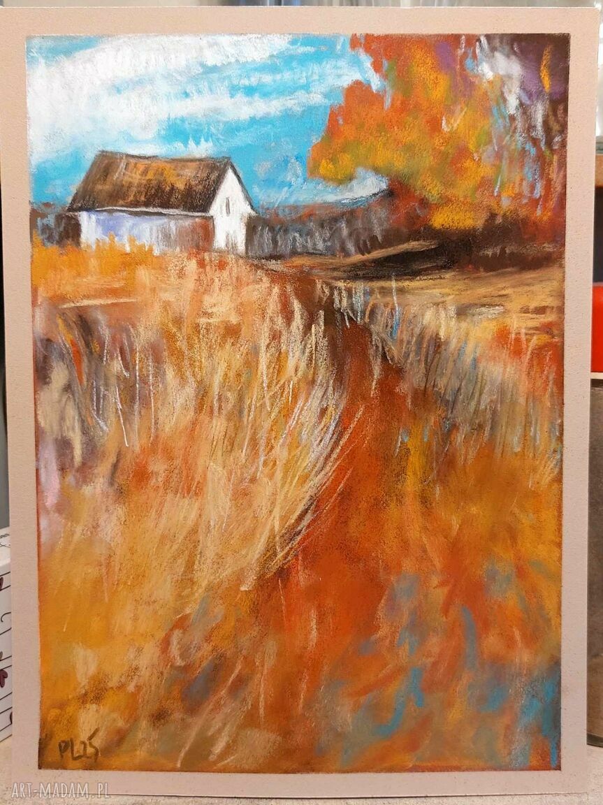 Obraz pejzaż w pastelach suchych 24 x 18 cm - Paulina Lebida
