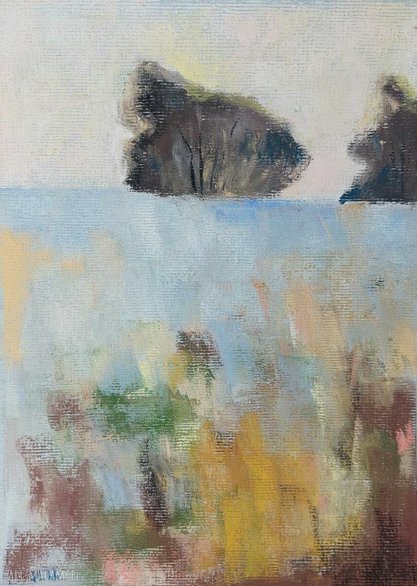 Pejzaż pastelami suchymi 18x24 cm - ręczny rysunek Paulina Lebida