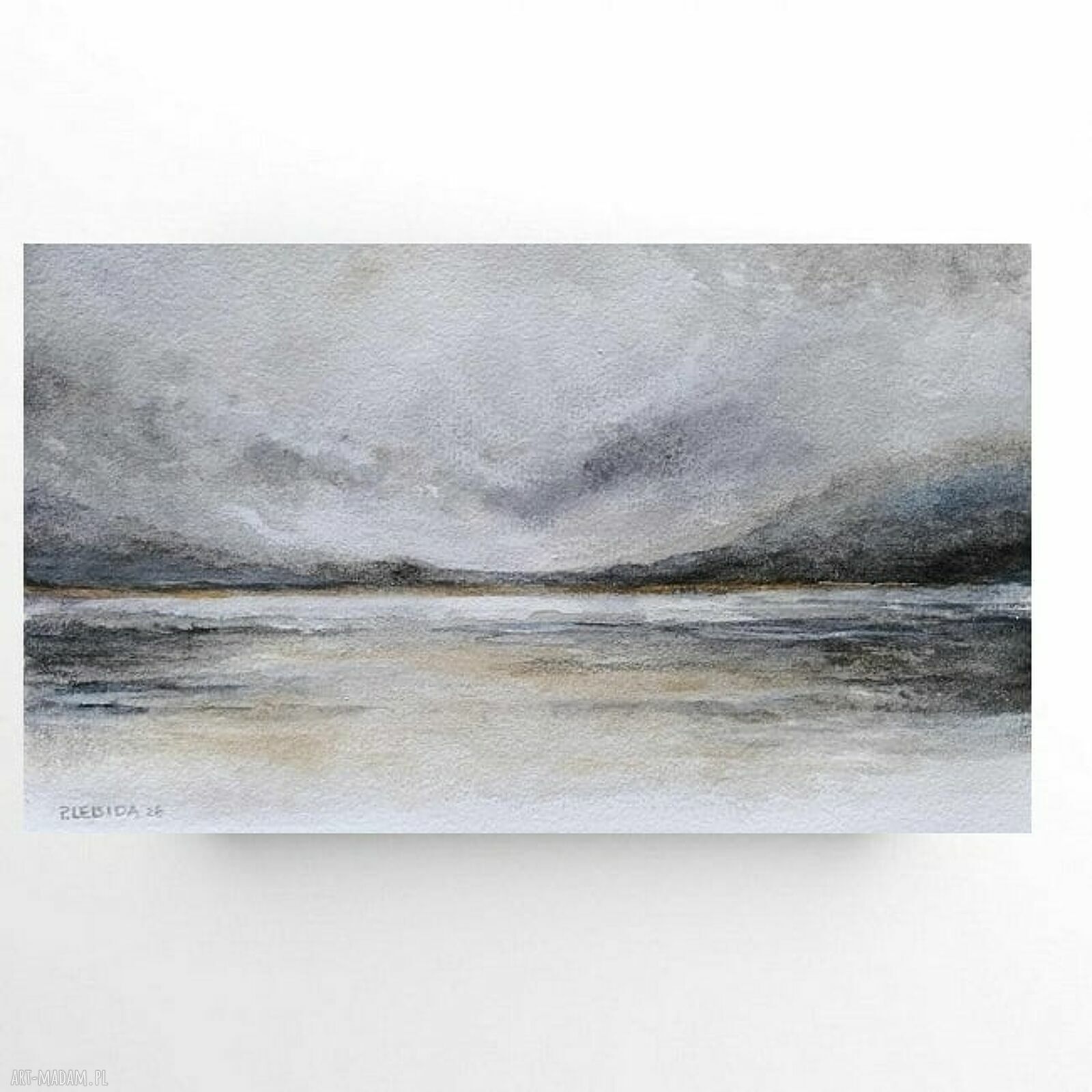 Pejzaż - akwarela 15x25 cm oryginał, sygnowana, bez oprawy