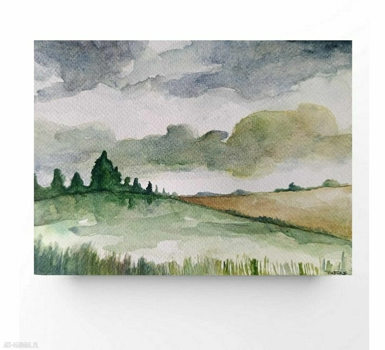 Oryginalna akwarela pejzaż 18x24 cm