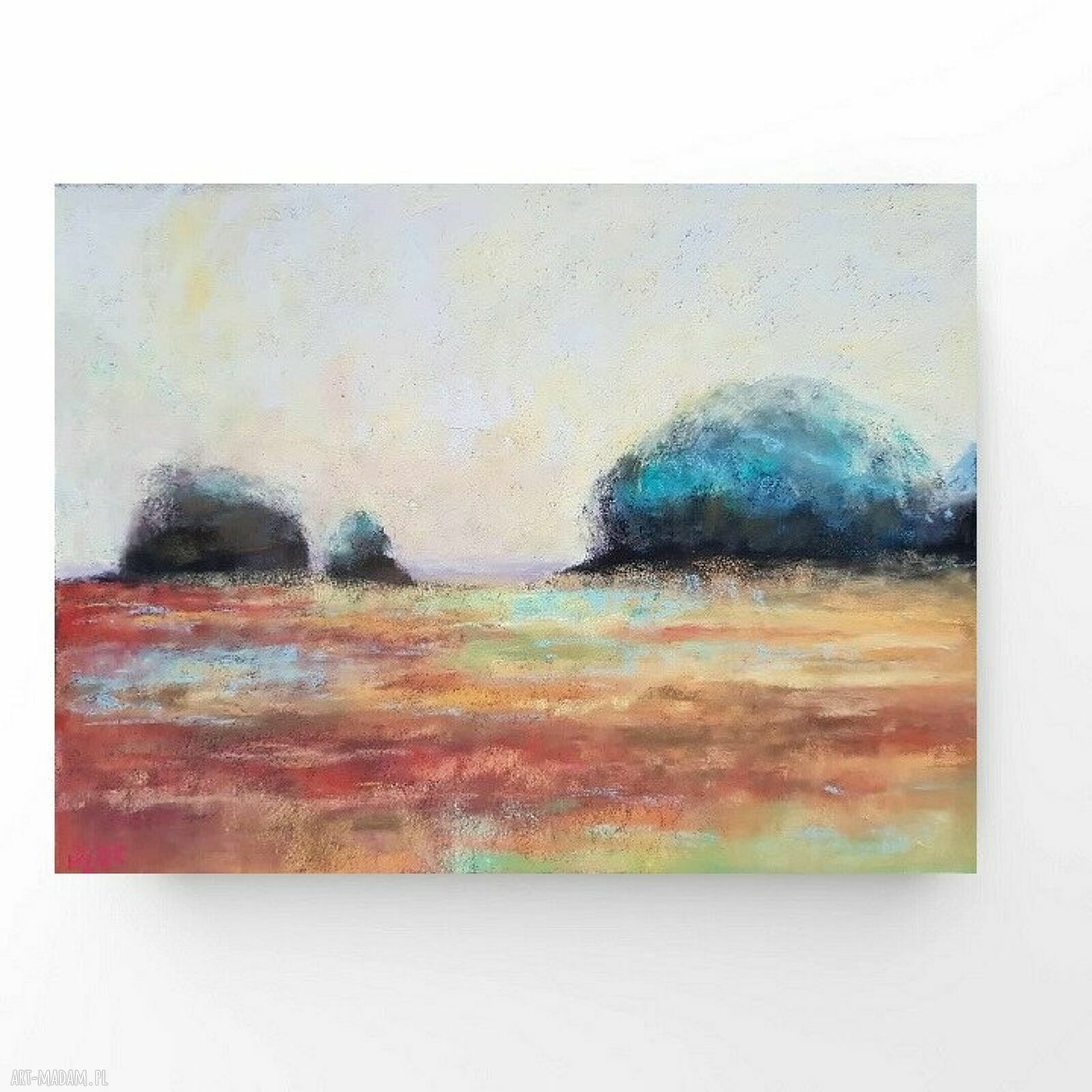 Pejzaż w pastelach 18x24 cm - ręcznie wykonana praca dla Twojego wnętrza