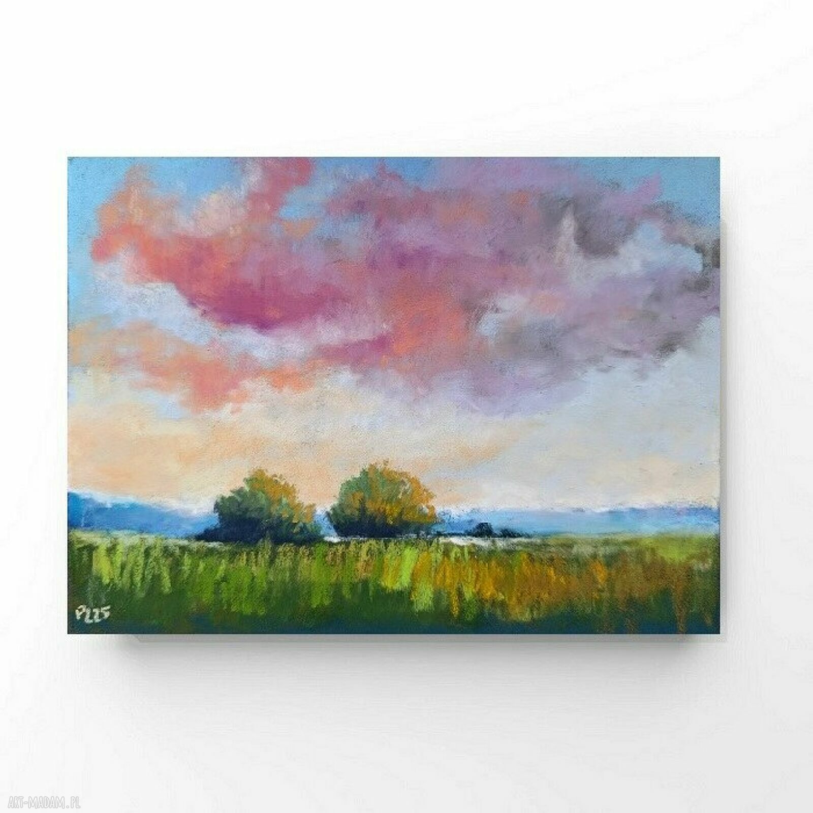 Pejzaż w pasteli suchych 18/24 cm - ręczna praca Pauliny Lebidy