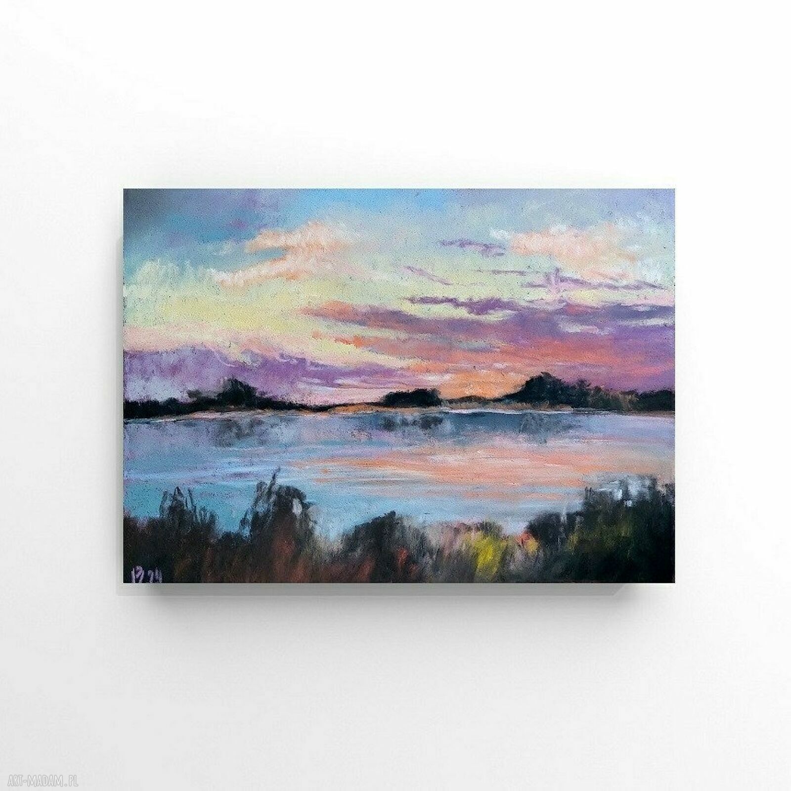 Pejzaż 18x24 cm w pastelach suchych - ręcznie wykonany przez Paulinę Lebidę
