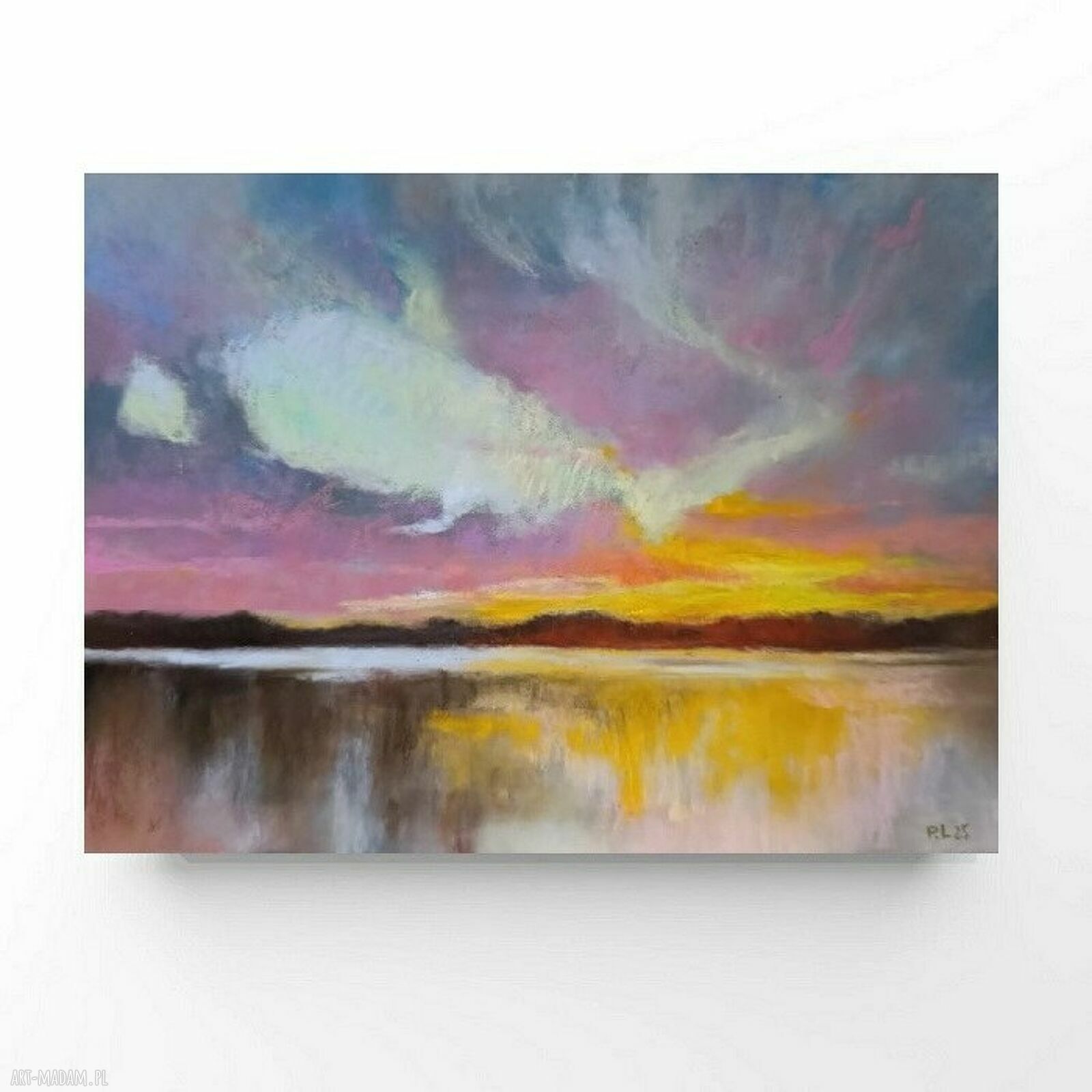 Pejzaż - obraz formatu 18x24 cm z suchych pasteli