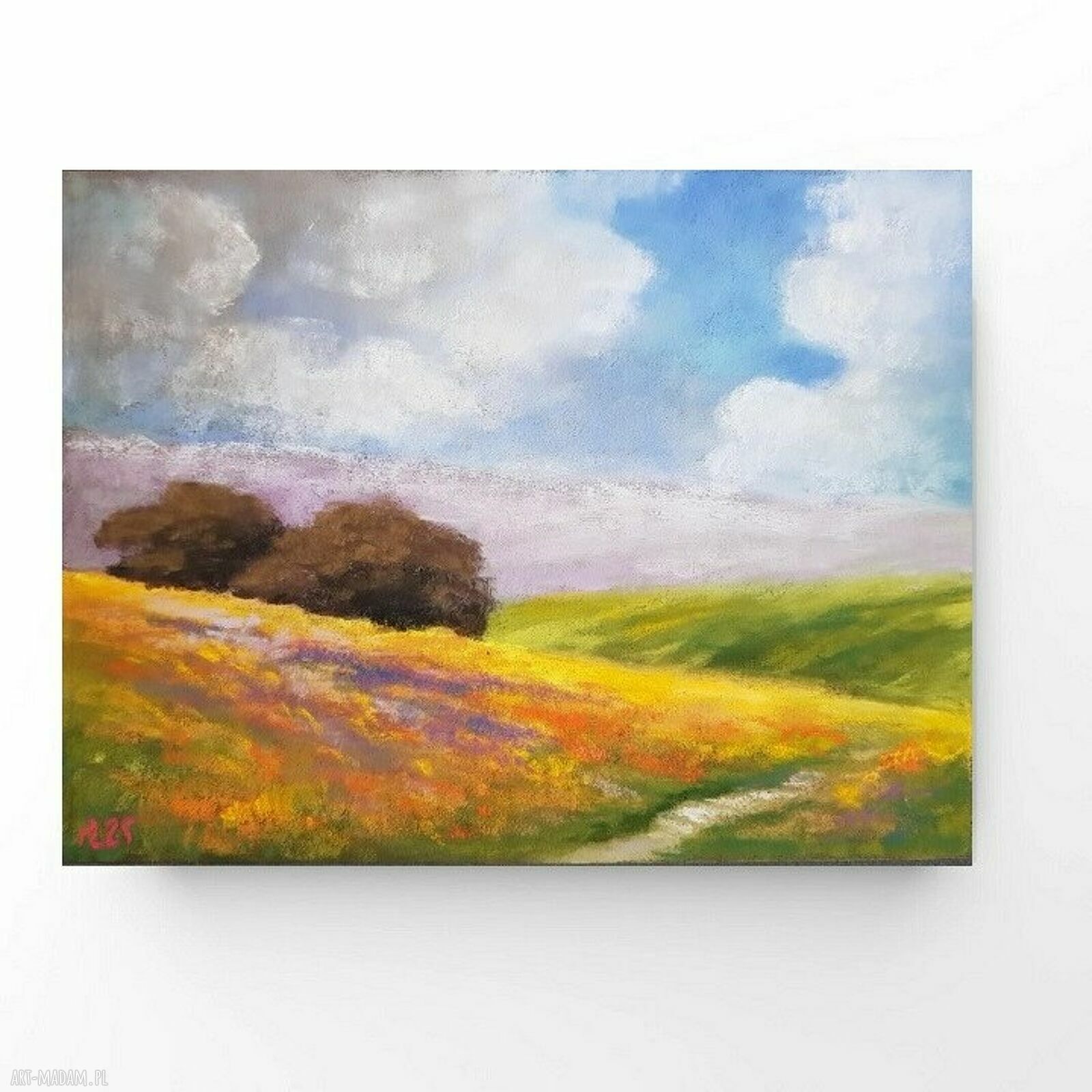 Pejzaż - praca w formacie 18/24 cm pastele suche