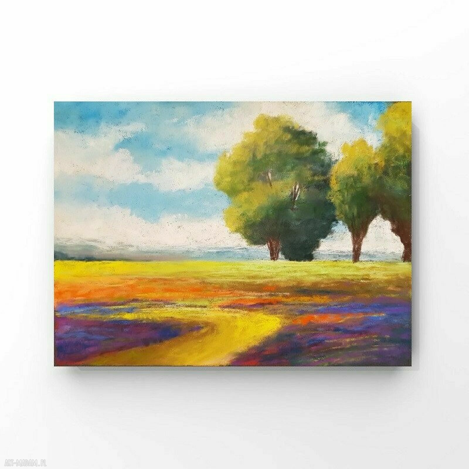 Pejzaż - obraz z suchych pasteli 18x24 cm