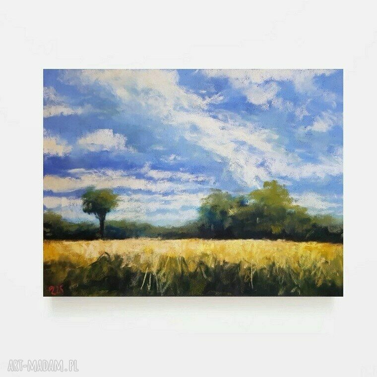 Pejzaż w pastelach suchych 18 x 24 cm - rysunek