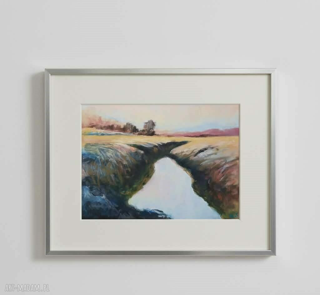 Pejzaż 18 x 24 cm w pastelach suchych - ręcznie wykonany