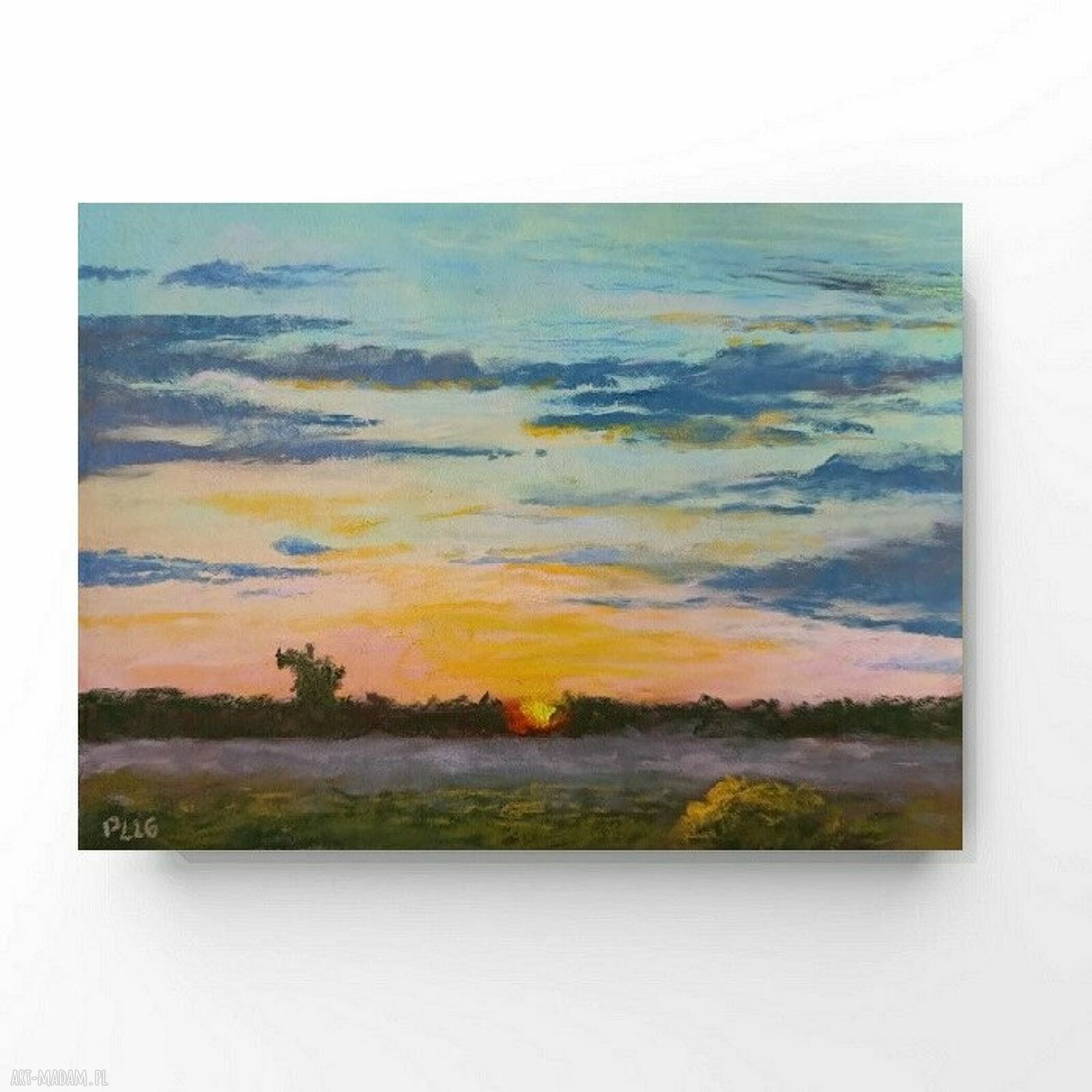Pejzaż - obraz z suchych pastel w formacie 18/24 cm