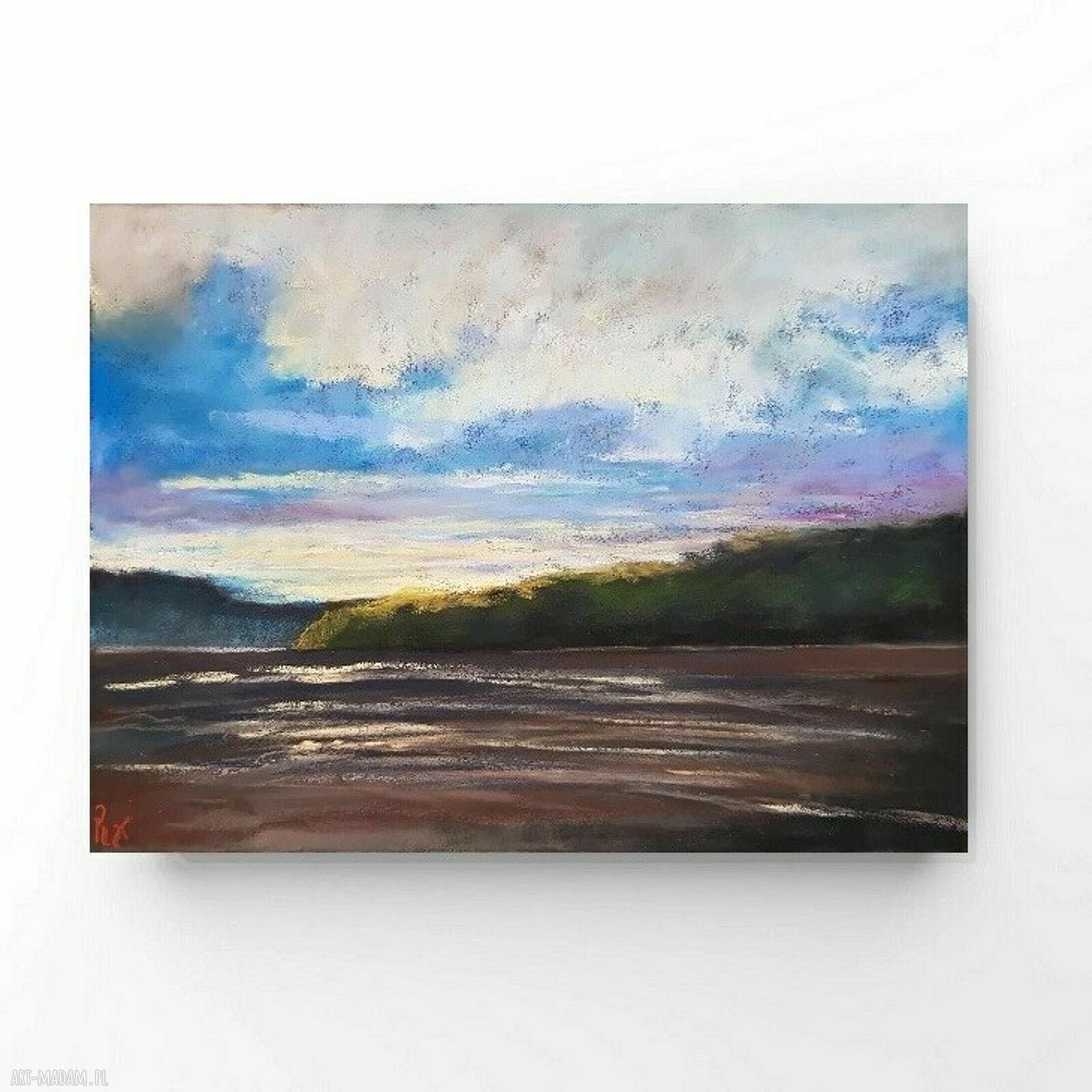Pejzaż z pastelami suchymi - obraz 18x24 cm