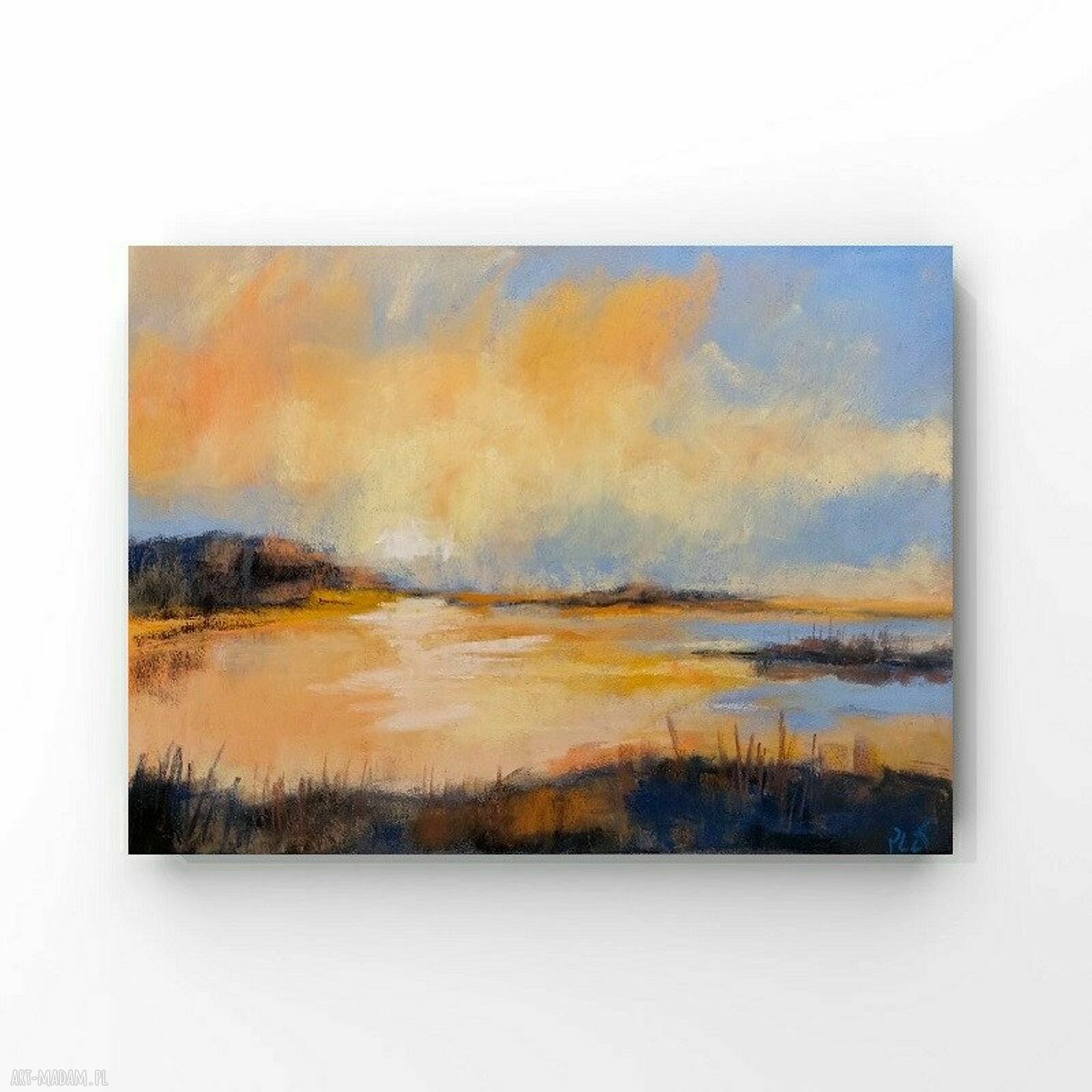 Pejzaż w pastelach suchych - oryginalny rysunek 18 x 24 cm