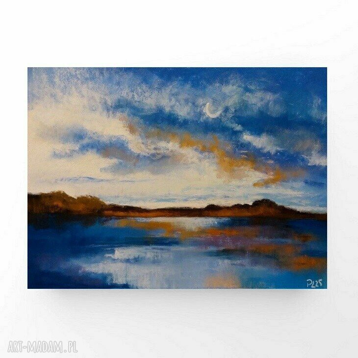 Pejzaż w pastelach suchych 18 x 24 cm - ręcznie wykonany rysunek