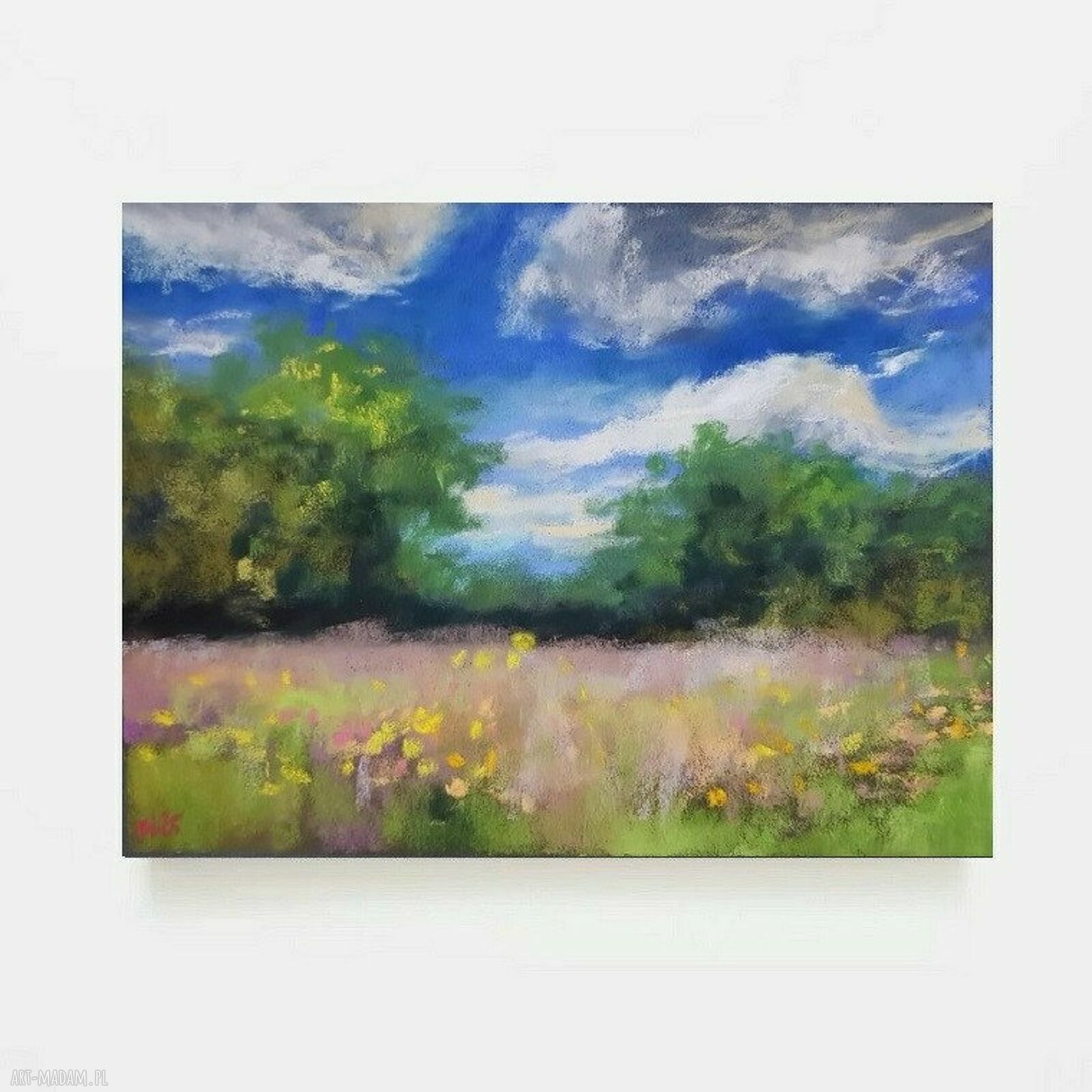 Pejzaż 18x24 cm z pasteli suchych - spokój w Twoim wnętrzu
