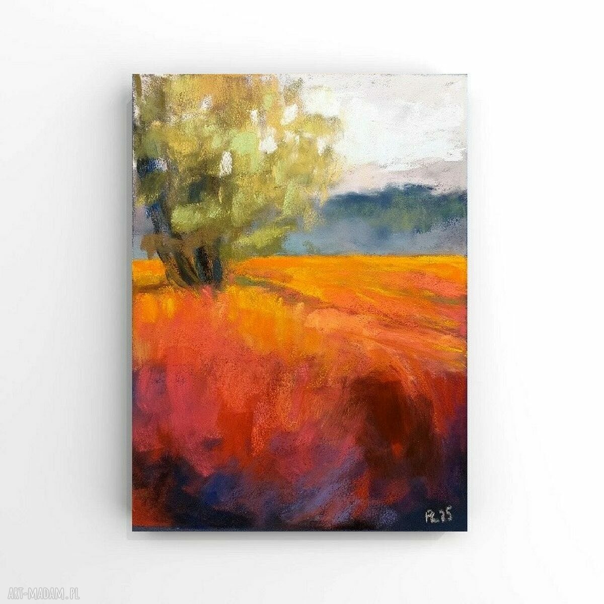 Pejzaż w pastelach suchych 24x18 cm - ręcznie wykonany rysunek
