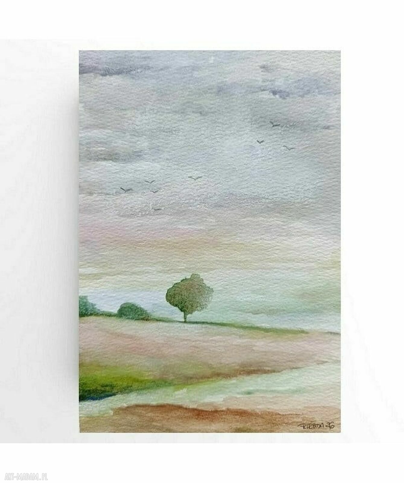 Oryginalna akwarela pejzaż w formacie A5