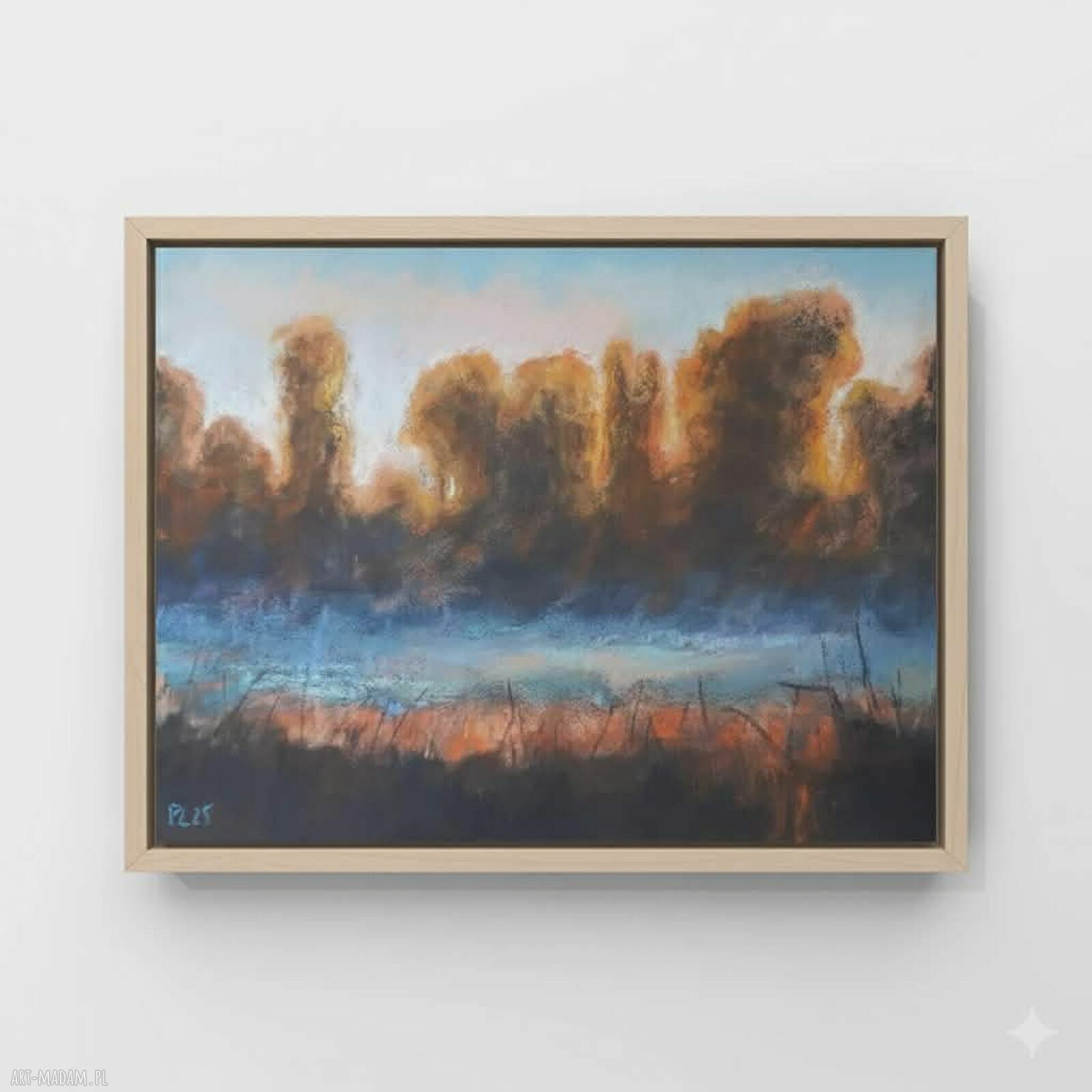 Pejzaż pastelami suchymi 18x24 cm - obraz ręcznie wykonany
