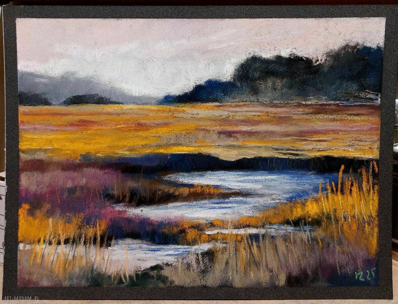Pejzaż - rysunek pastelowy w formacie 18x24 cm