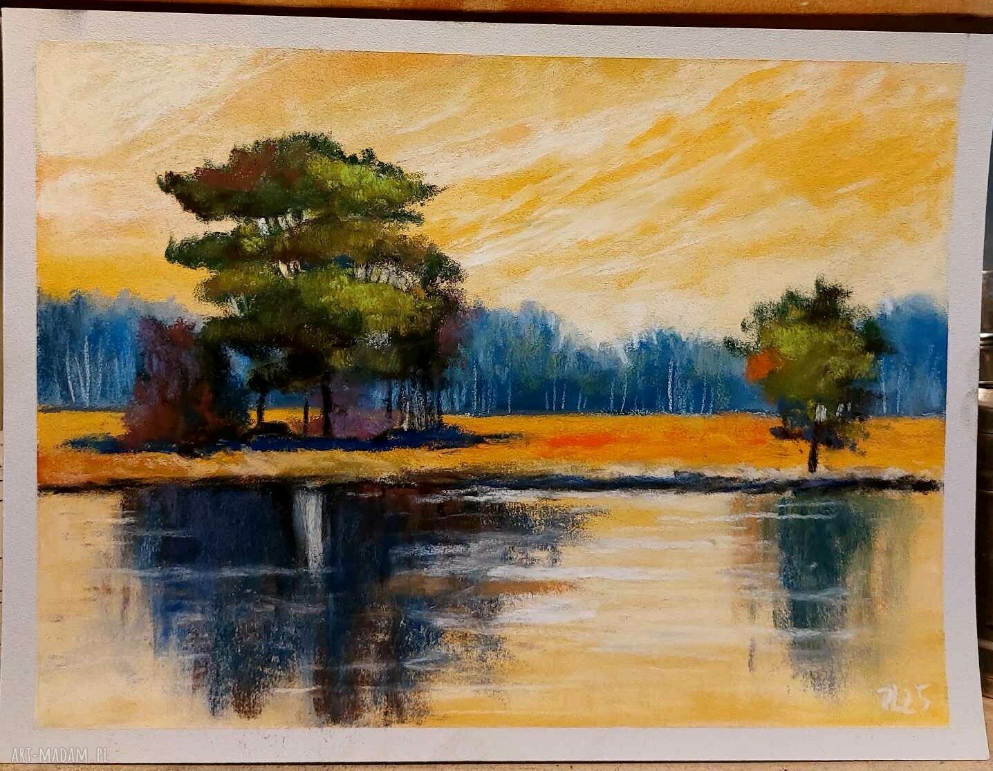 Pejzaż w pastelach suchych 18 x 24 cm - Paulina Lebida