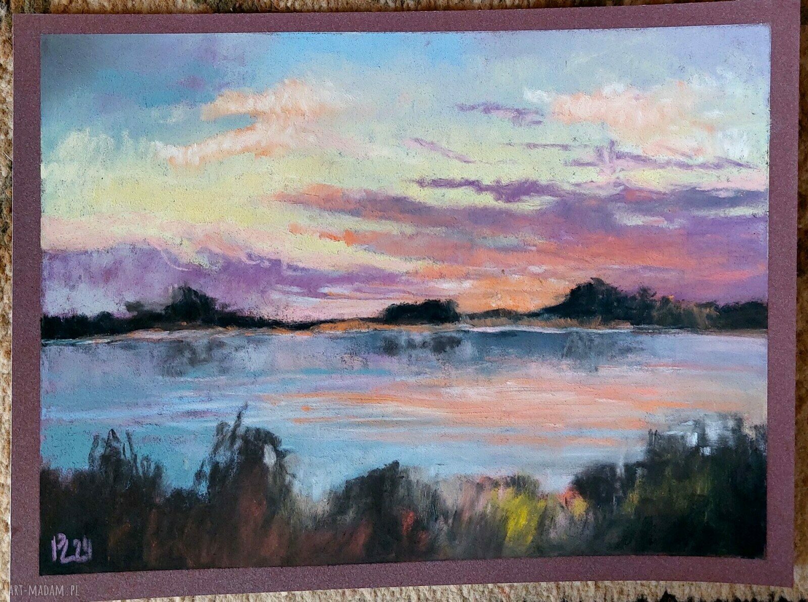 Pejzaż - rysunek pastelami suchymi 18 x 24 cm