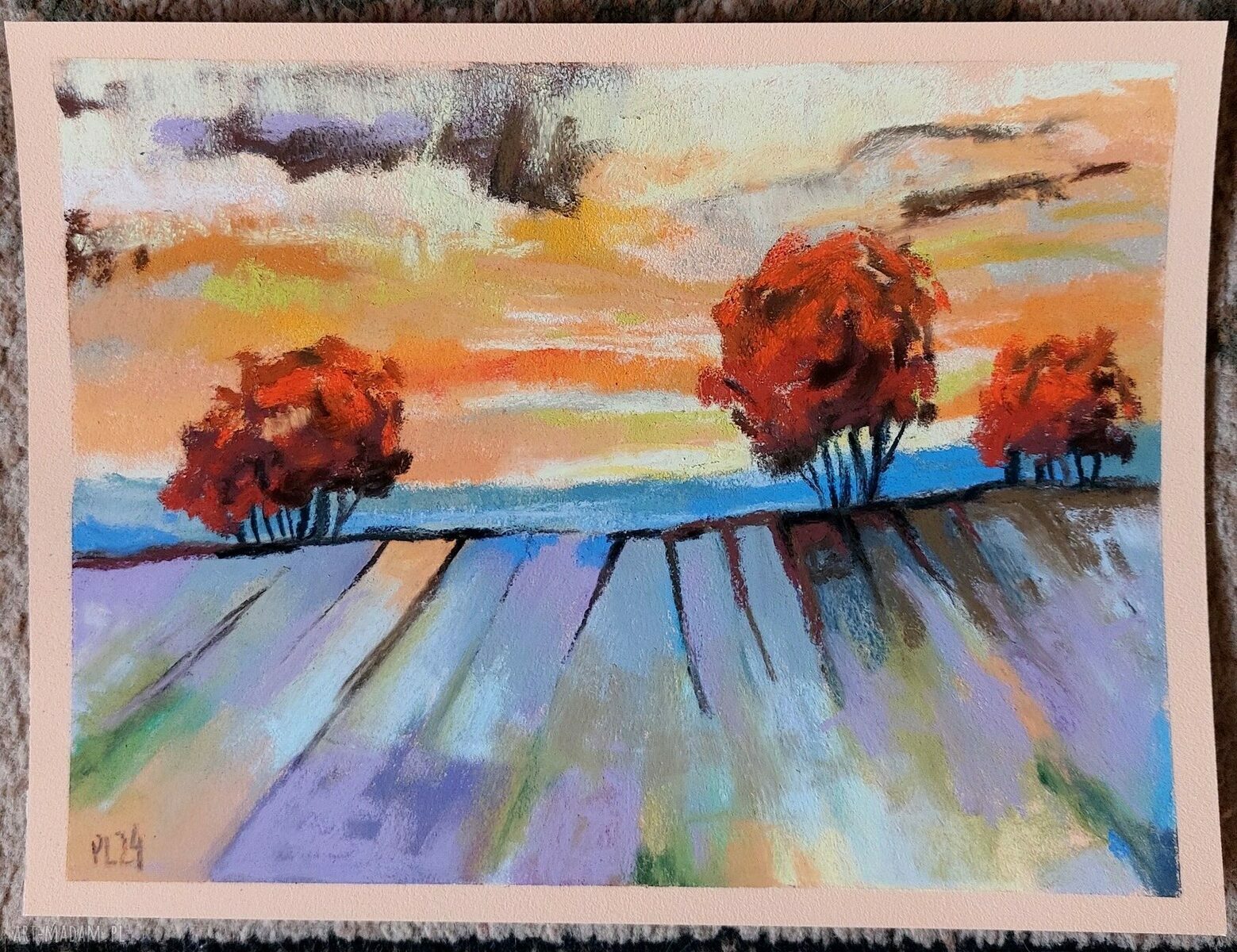 Pejzaż w pastelach suchych 18x24 cm - Paulina Lebida