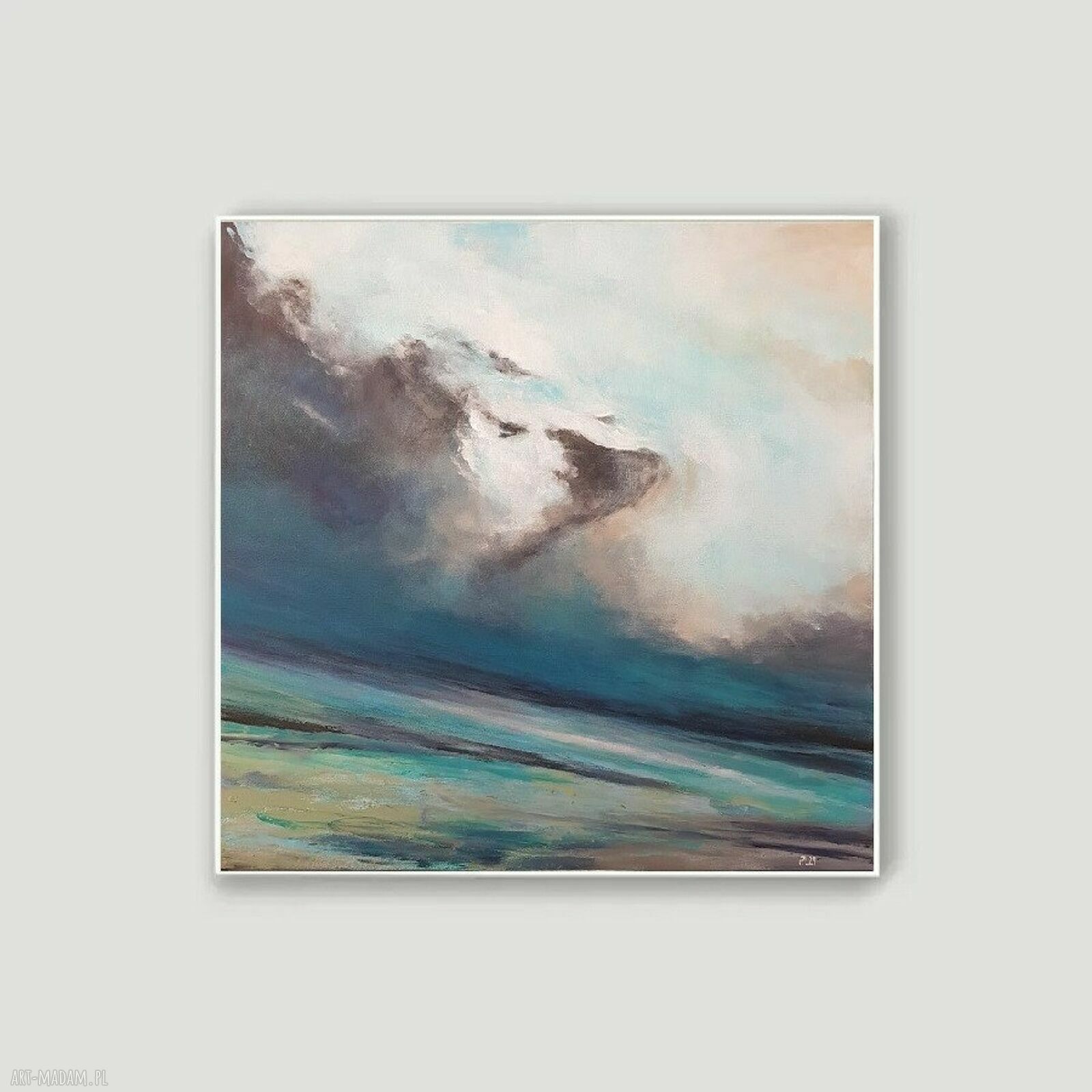 Pejzaż akrylowy 60x60 cm - rękodzieło do powieszenia (bez ramy)