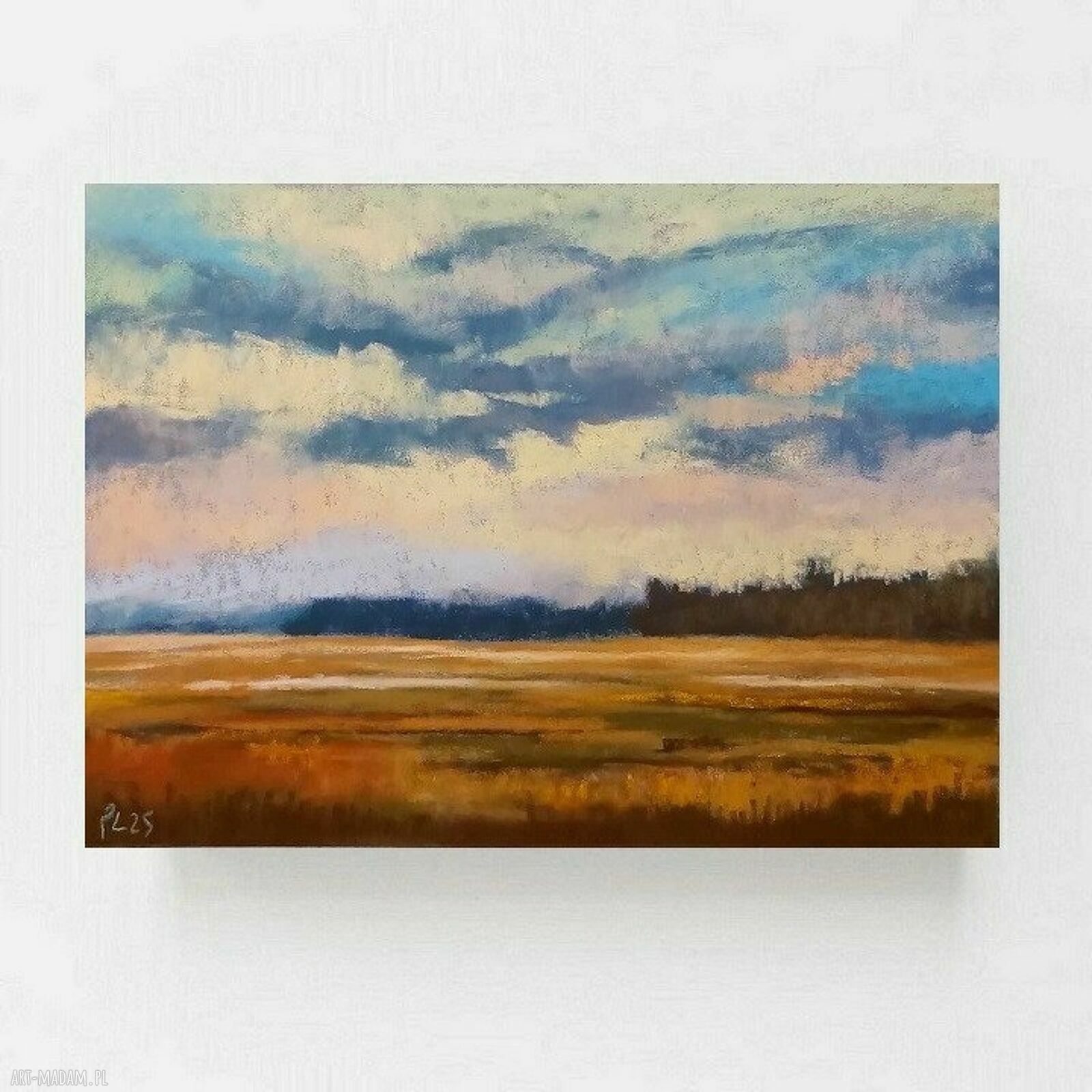 Pejzaż w pastelach suchych Paulina Lebida - oryginalna dekoracja 18x24 cm