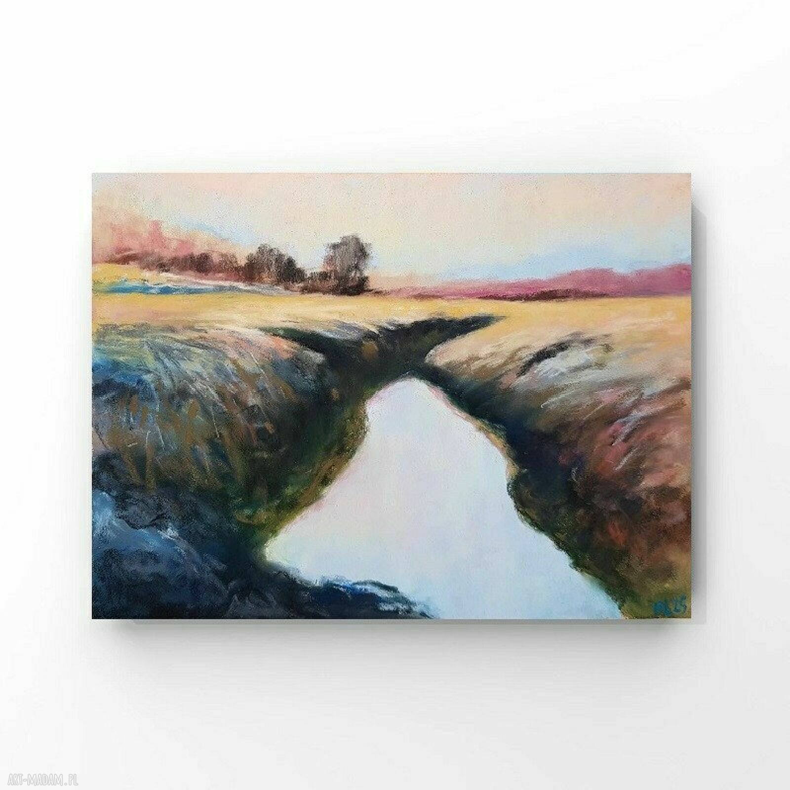 Pejzaż pastelami suchymi - rysunek 18x24 cm