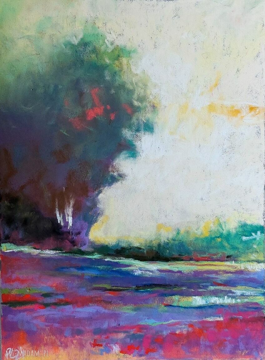 Pejzaż - praca pastelami suchymi 18 x 24 cm
