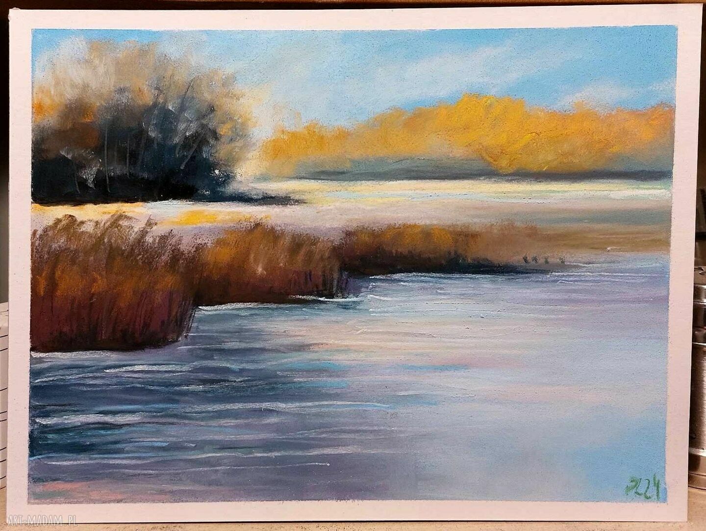 Pejzaż - obraz z suchych pasteli 18 x 24 cm
