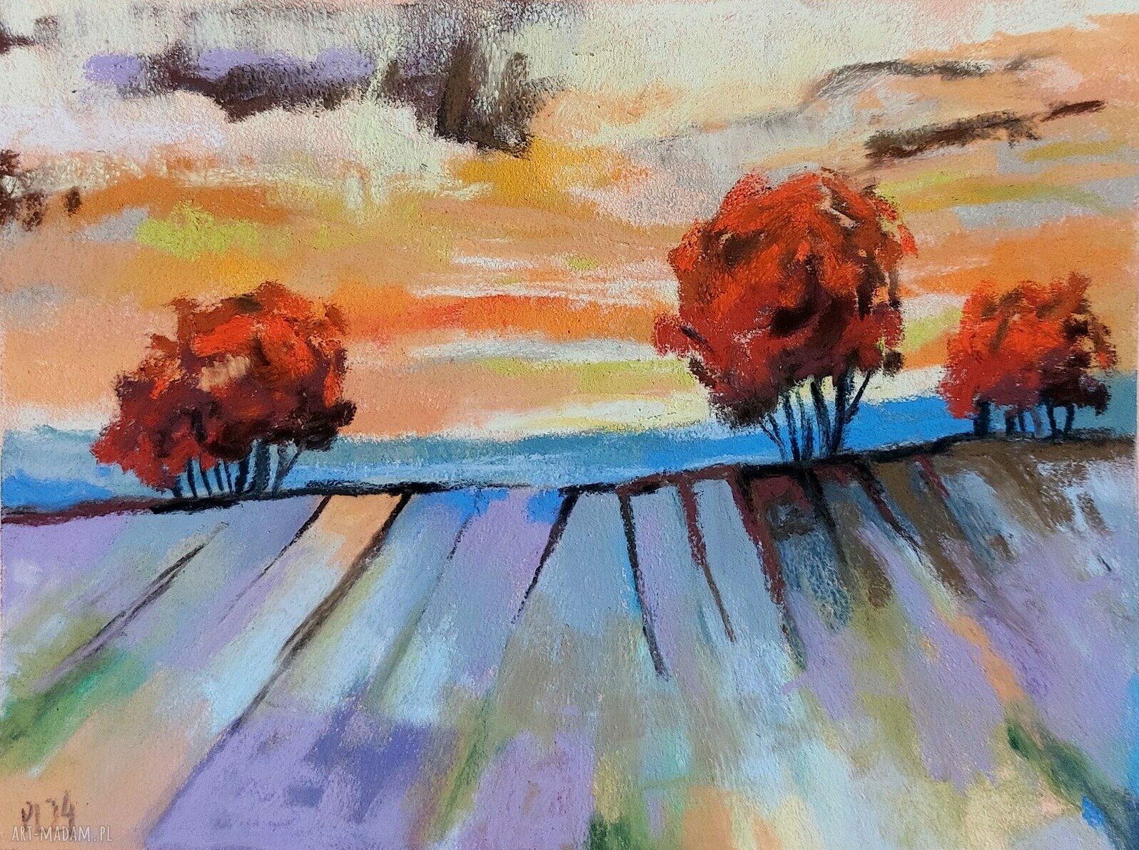 Pejzaż w pastelach suchych 18x24 cm - Paulina Lebida