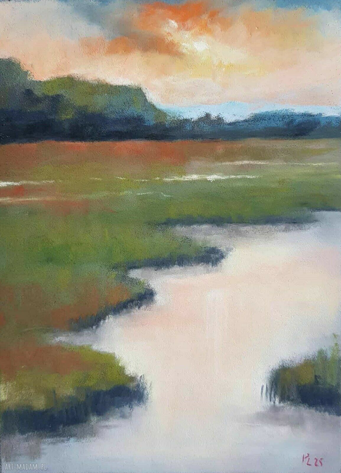 Pejzaż - obraz w pastelach suchych 24x18 cm (bez ramy)