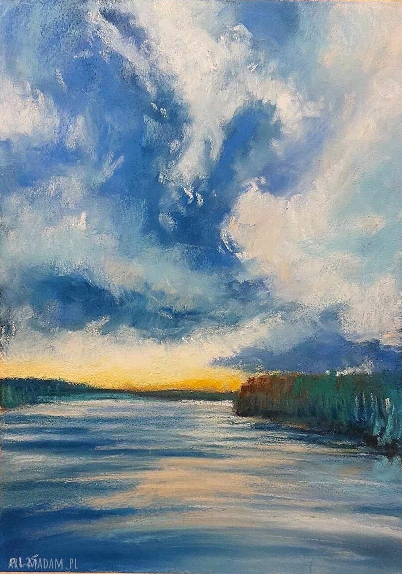 Pejzaż ręcznie malowany pastelami suchymi 24/18 cm - Paulina Lebida