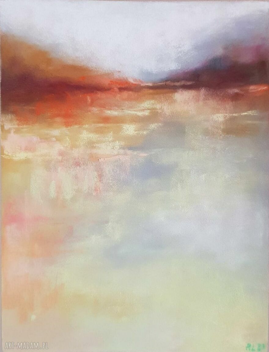 Pejzaż w ciepłych barwach - pastele suche 18 x 24 cm
