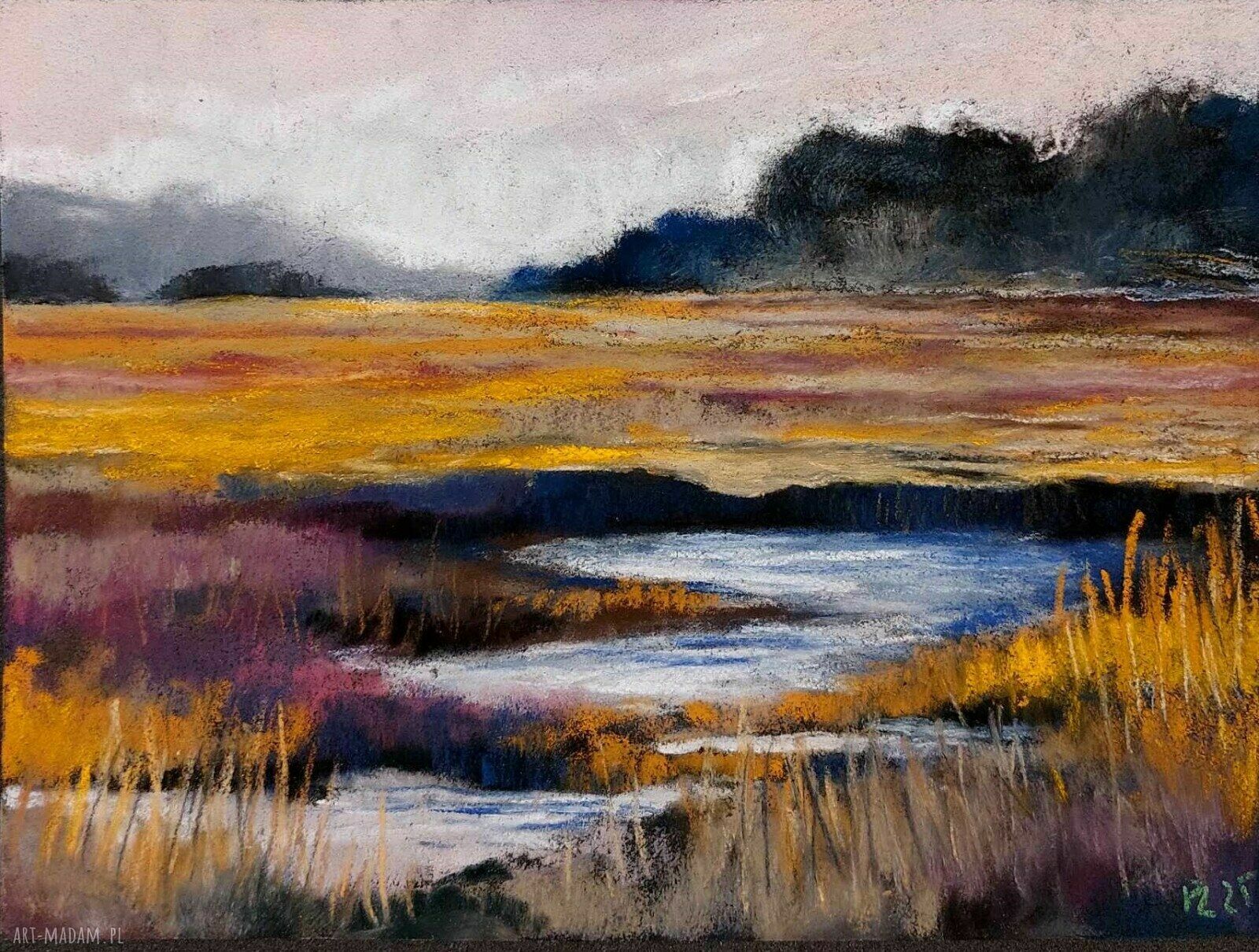Pejzaż - rysunek pastelowy w formacie 18x24 cm