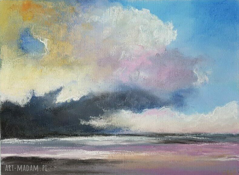 Pejzaż z pasteli suchych - obraz 24x18 cm
