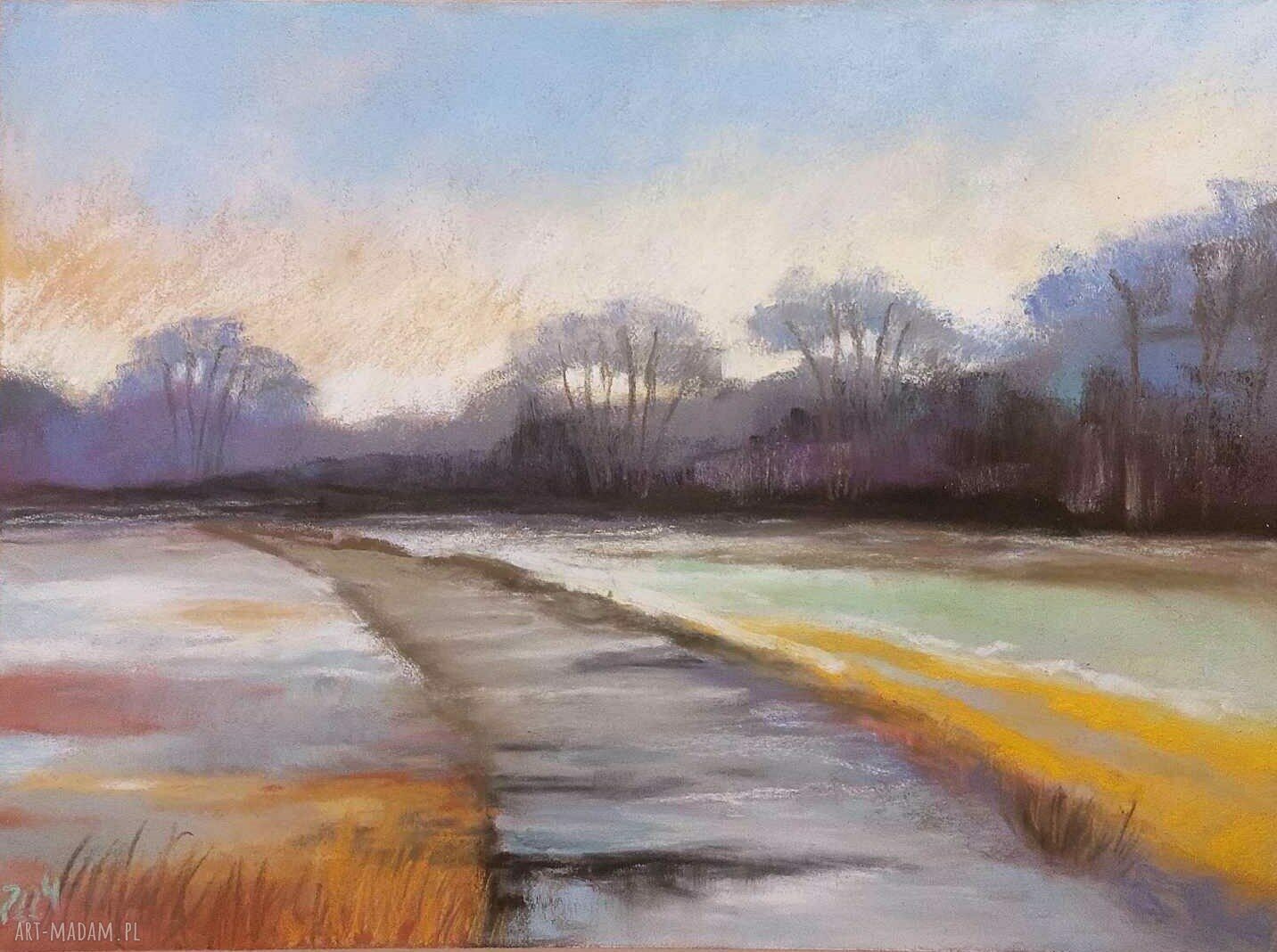 Pejzaż z pastel suchych - obraz 18x24 cm