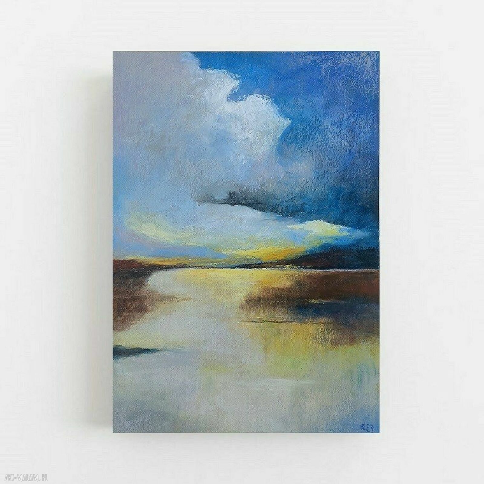 Pejzaż w pastelach olejnych, format A3