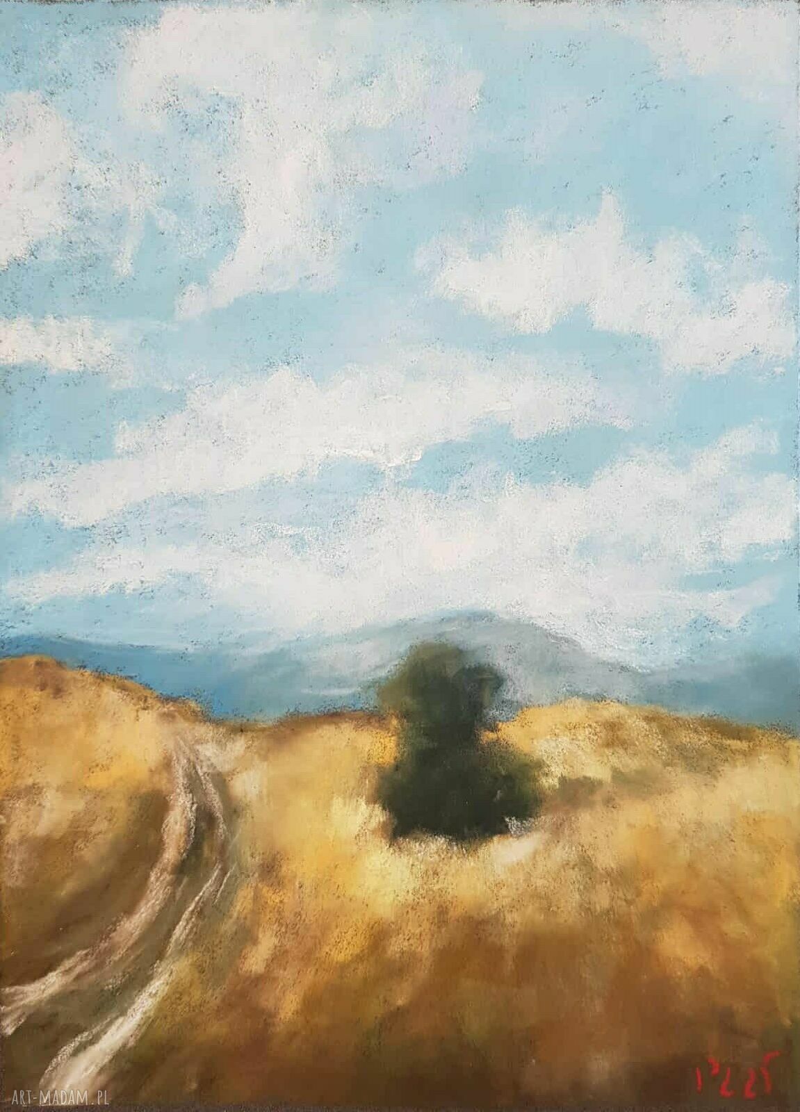 Pejzaż w pastelach suchych 24/18 cm - obraz autorski