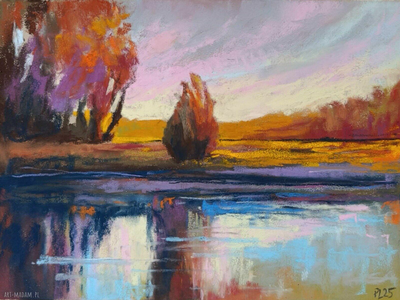 Pejzaż w pastelach suchych 18x24 cm - Paulina Lebida