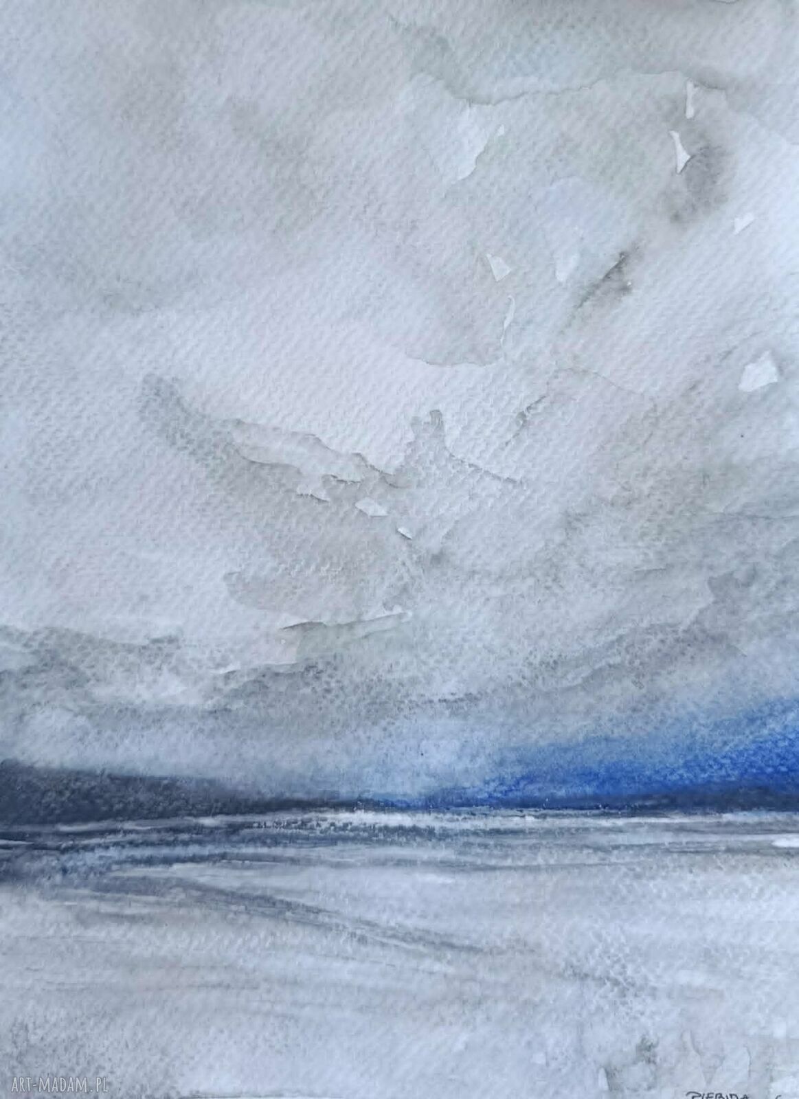 Akwarela „Pejzaż” 24x18 cm - ręcznie malowany obraz sygnowany, bez ramy