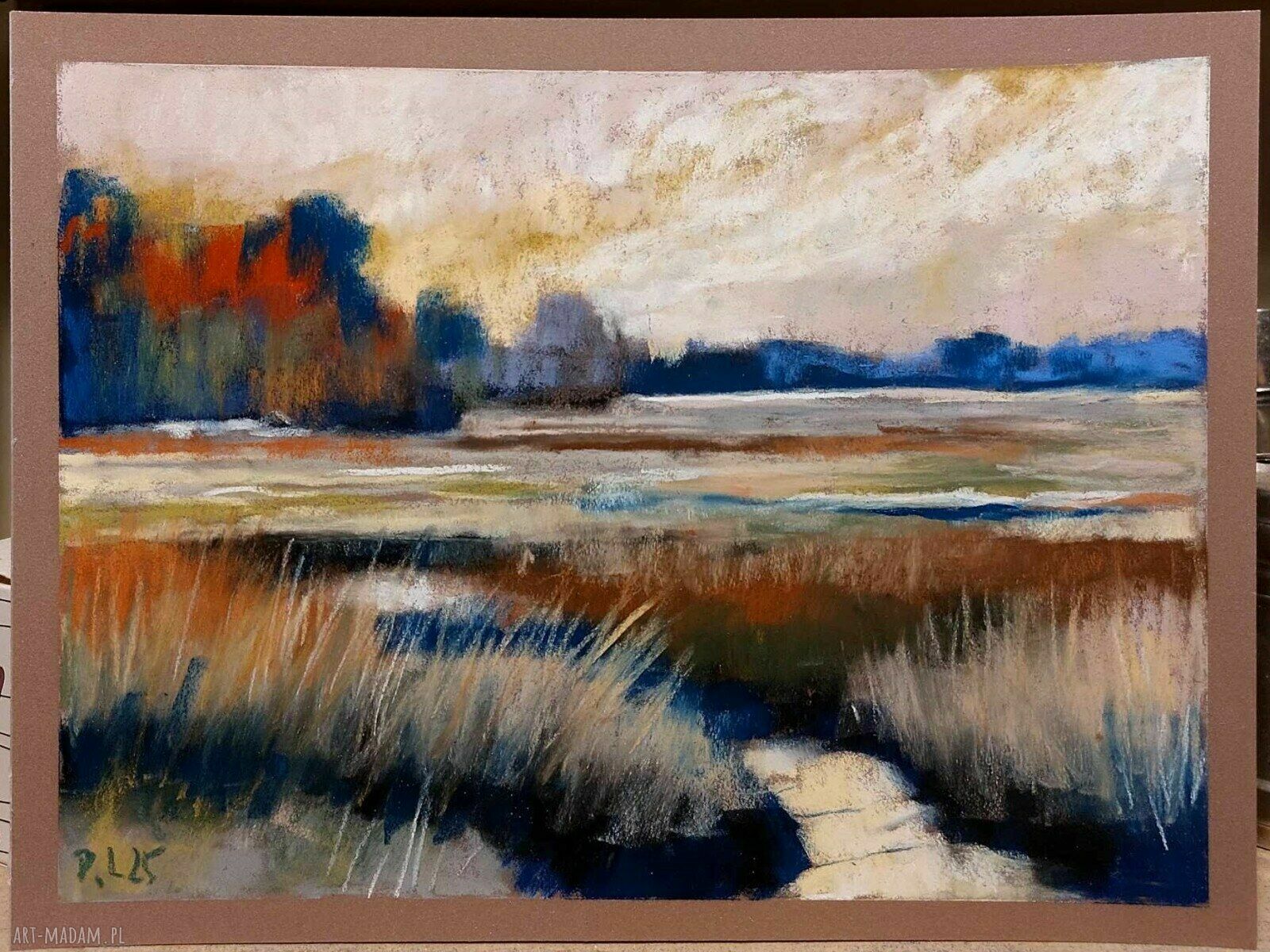 Pejzaż - rysunek pastelami suchymi 18x24 cm