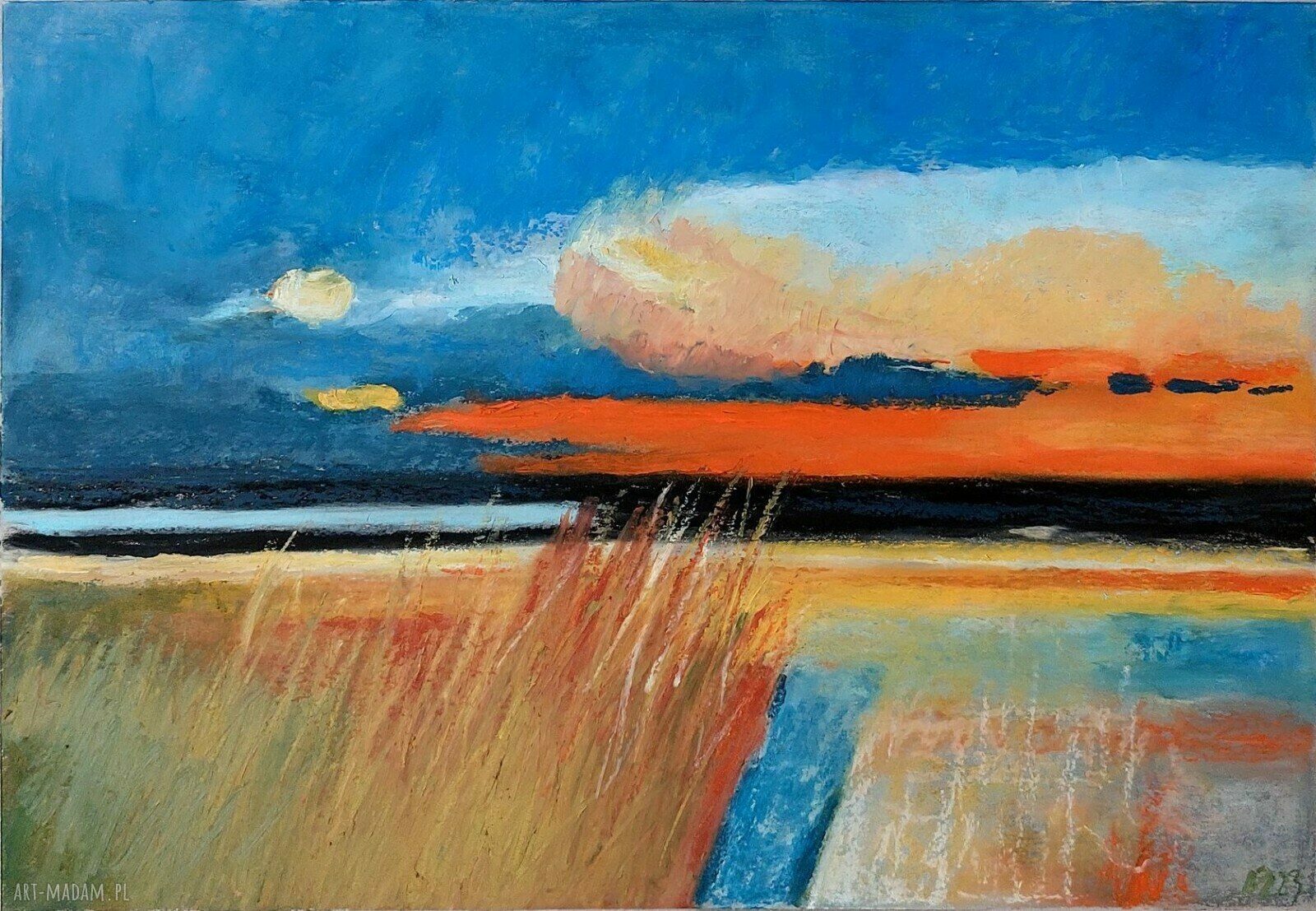 Pejzaż - rysunek A4 pastelami olejnymi - Paulina Lebida